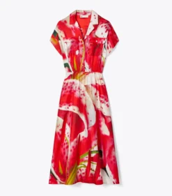 BEDRUCKTES HEMDKLEID AUS SEIDENTWILL