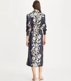 BEDRUCKTES HEMDKLEID AUS SEIDENTWILL