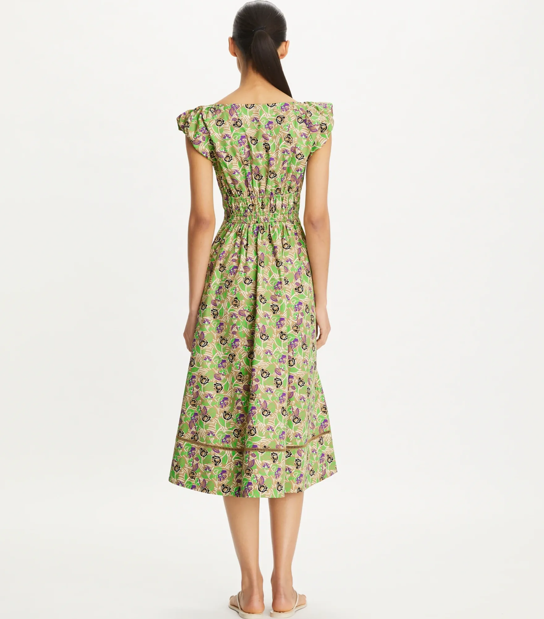 BEDRUCKTES KLEID AUS BAUMWOLLPOPELINE