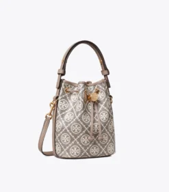 BESCHICHTETE MINI BUCKET BAG AUS JACQUARD MIT T-MONOGRAMM