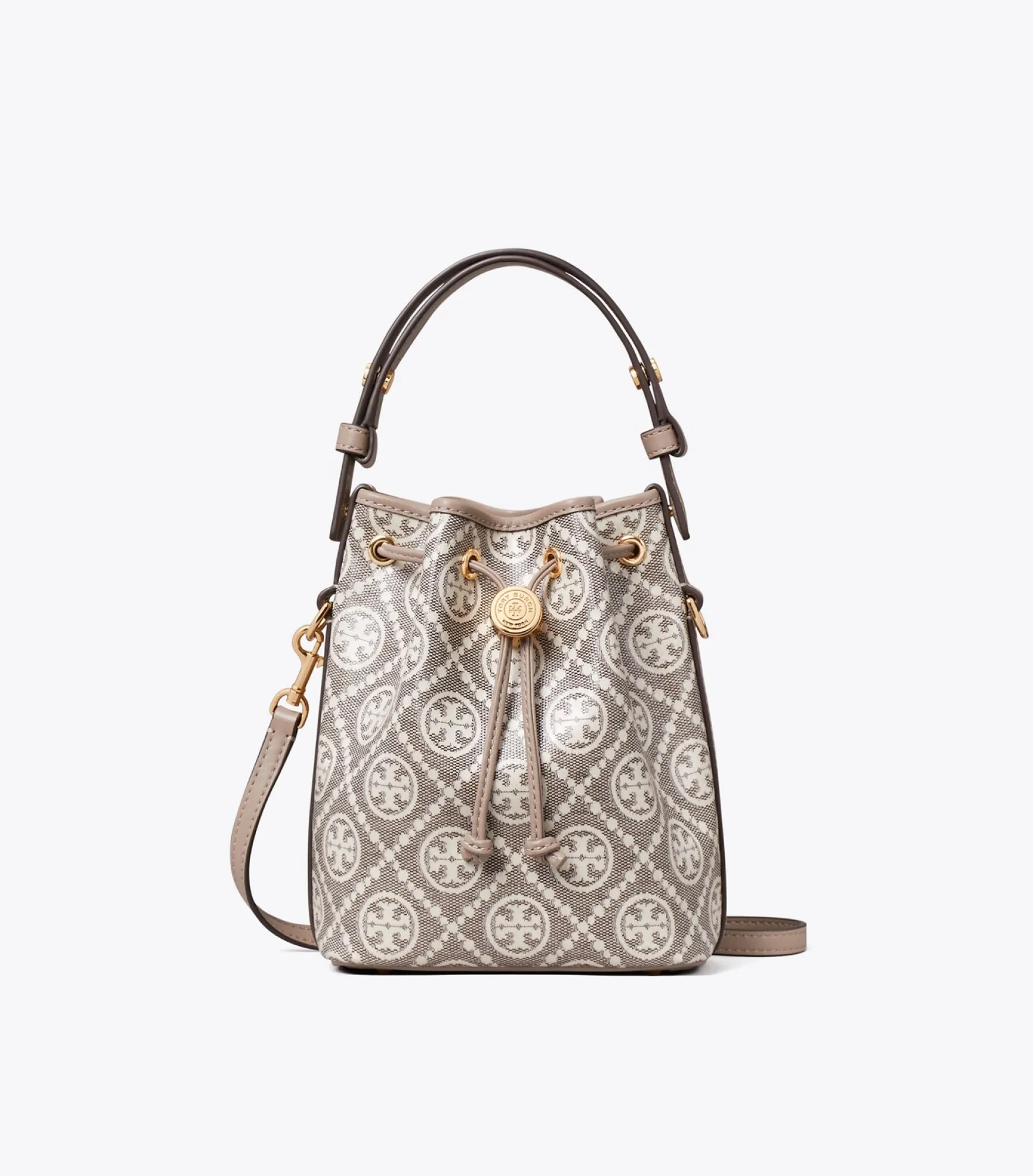 BESCHICHTETE MINI BUCKET BAG AUS JACQUARD MIT T-MONOGRAMM