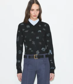 BESTICKTER SEIDENPULLOVER
