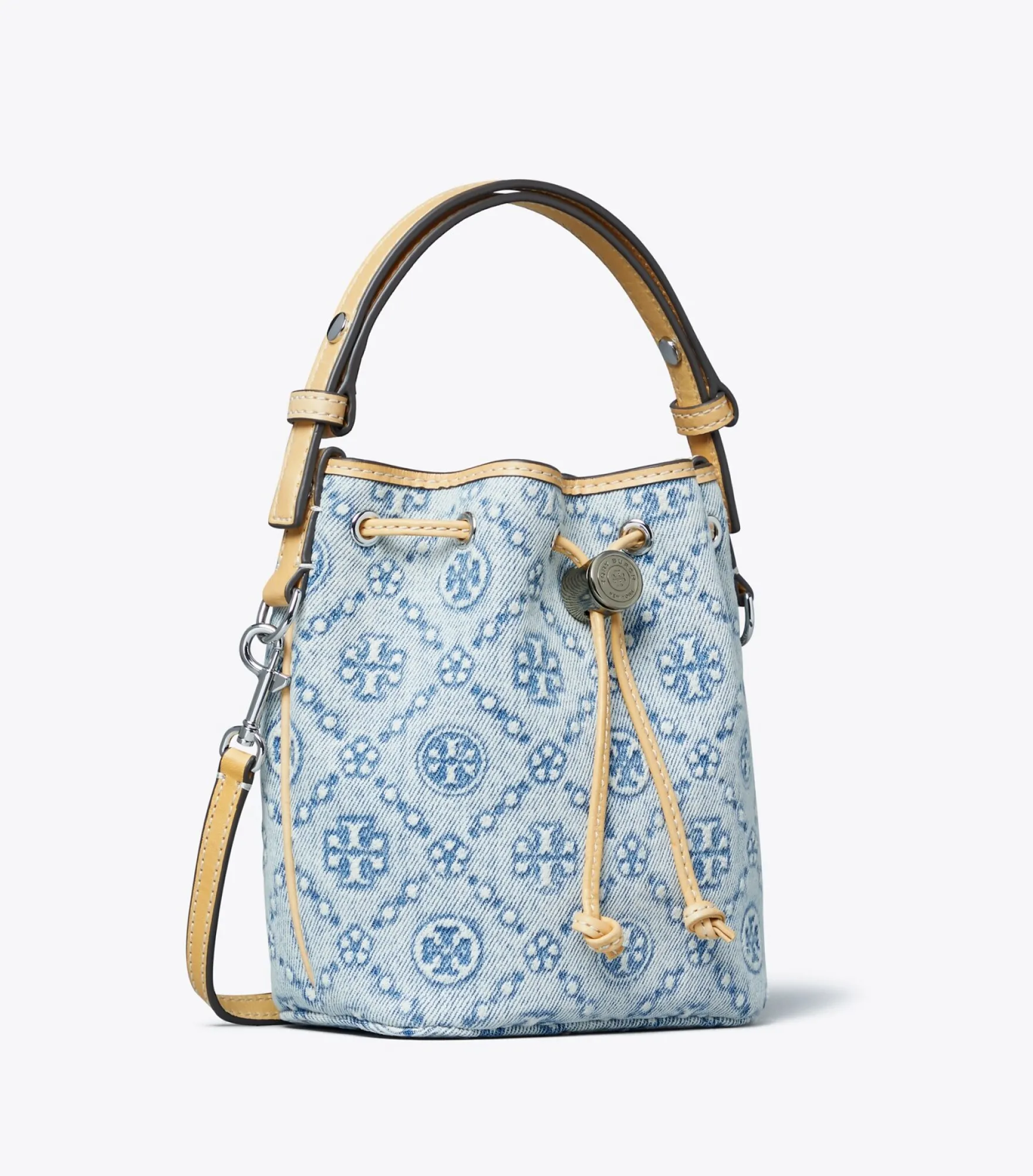 BUCKET BAG AUS DENIM MIT T-MONOGRAMM