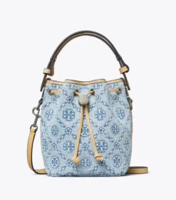 BUCKET BAG AUS DENIM MIT T-MONOGRAMM