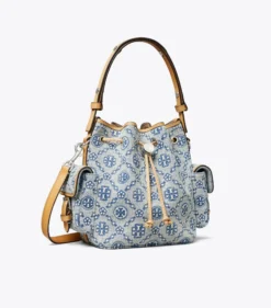 BUCKET BAG AUS DENIM MIT T-MONOGRAMM