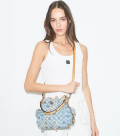 BUCKET BAG AUS DENIM MIT T-MONOGRAMM