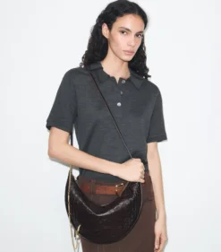 CROSSBODY BAG MIT PIERCINGDETAIL UND KROKOPRÄGUNG