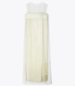 DEVORÉ-KLEID MIT TRANSPARENTER LAGE