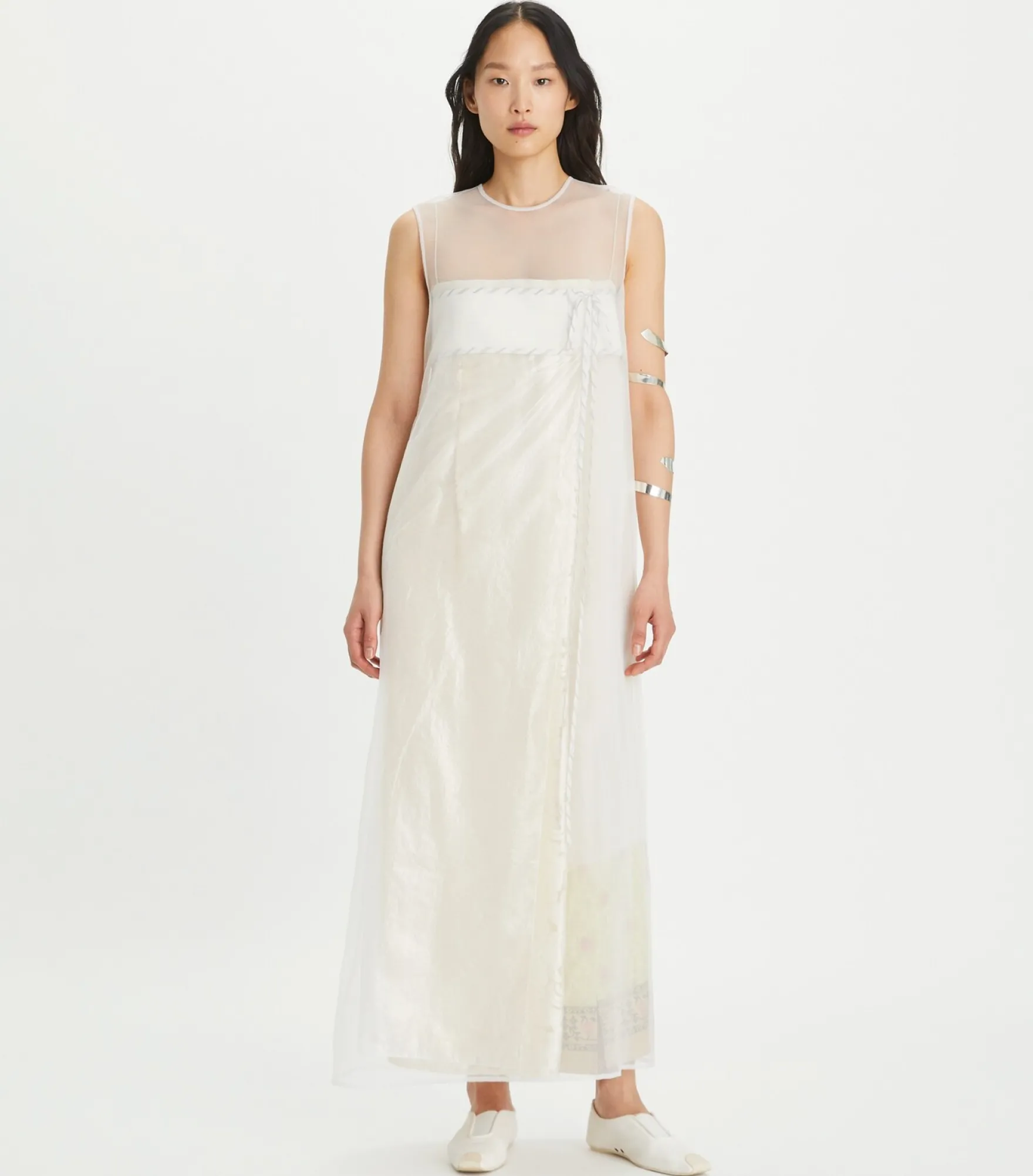 DEVORÉ-KLEID MIT TRANSPARENTER LAGE