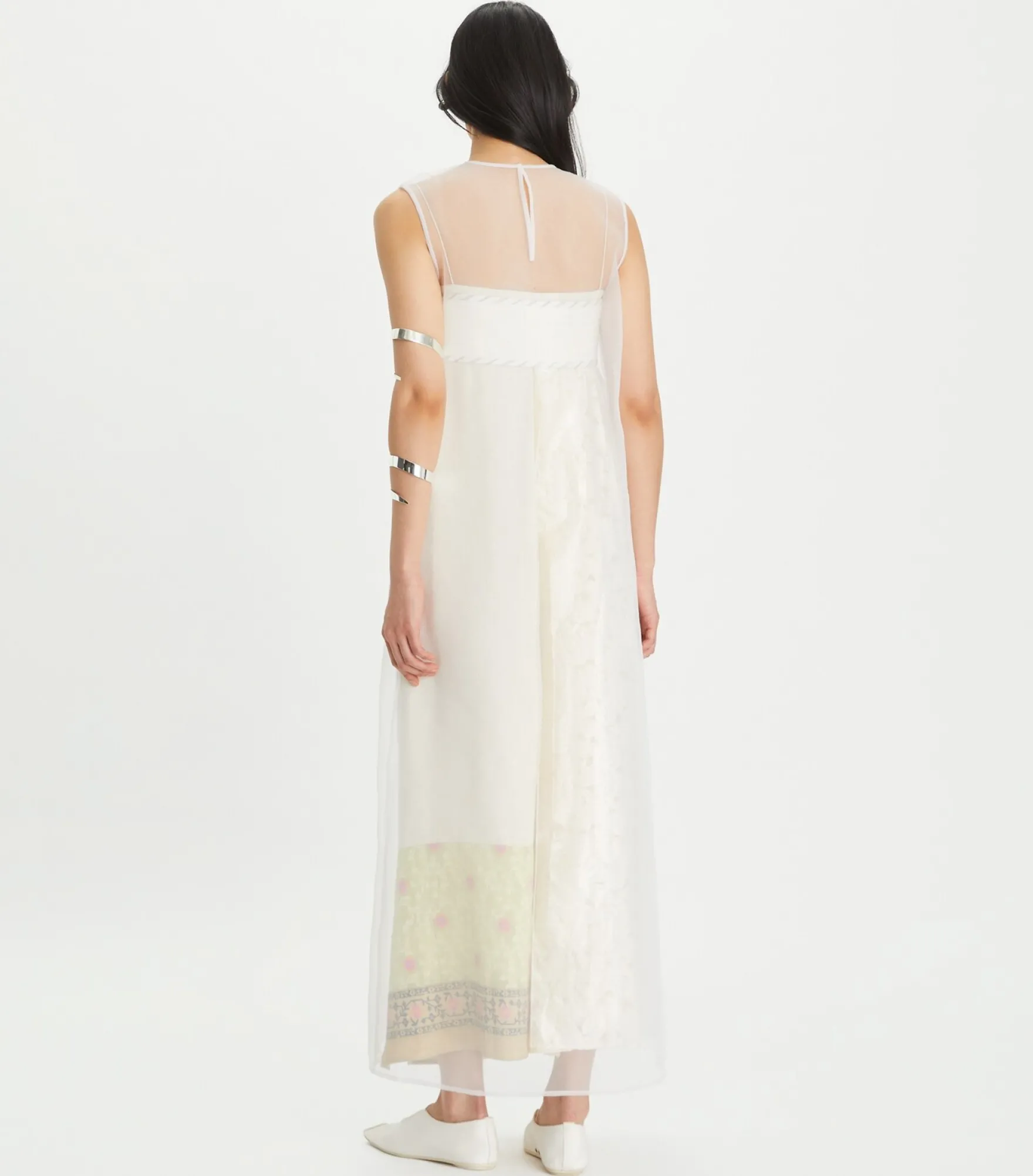 DEVORÉ-KLEID MIT TRANSPARENTER LAGE