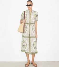 EINGEFASSTES KLEID AUS BAUMWOLLE MIT REISSVERSCHLUSS