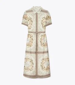 EINGEFASSTES KLEID AUS BAUMWOLLE MIT REISSVERSCHLUSS