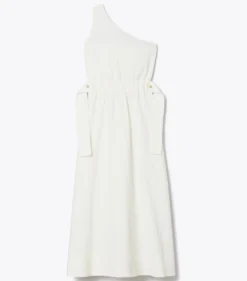 EINSCHULTRIGES BAUMWOLLKLEID MIT GÜRTEL