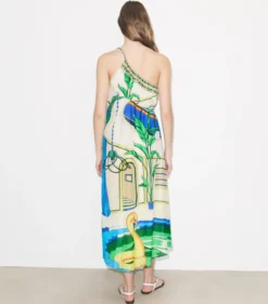EINSCHULTRIGES BAUMWOLLKLEID MIT PRINT