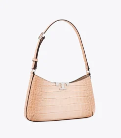 ELEANOR CROC EMBOSSED SLIM SHOULDER BAG