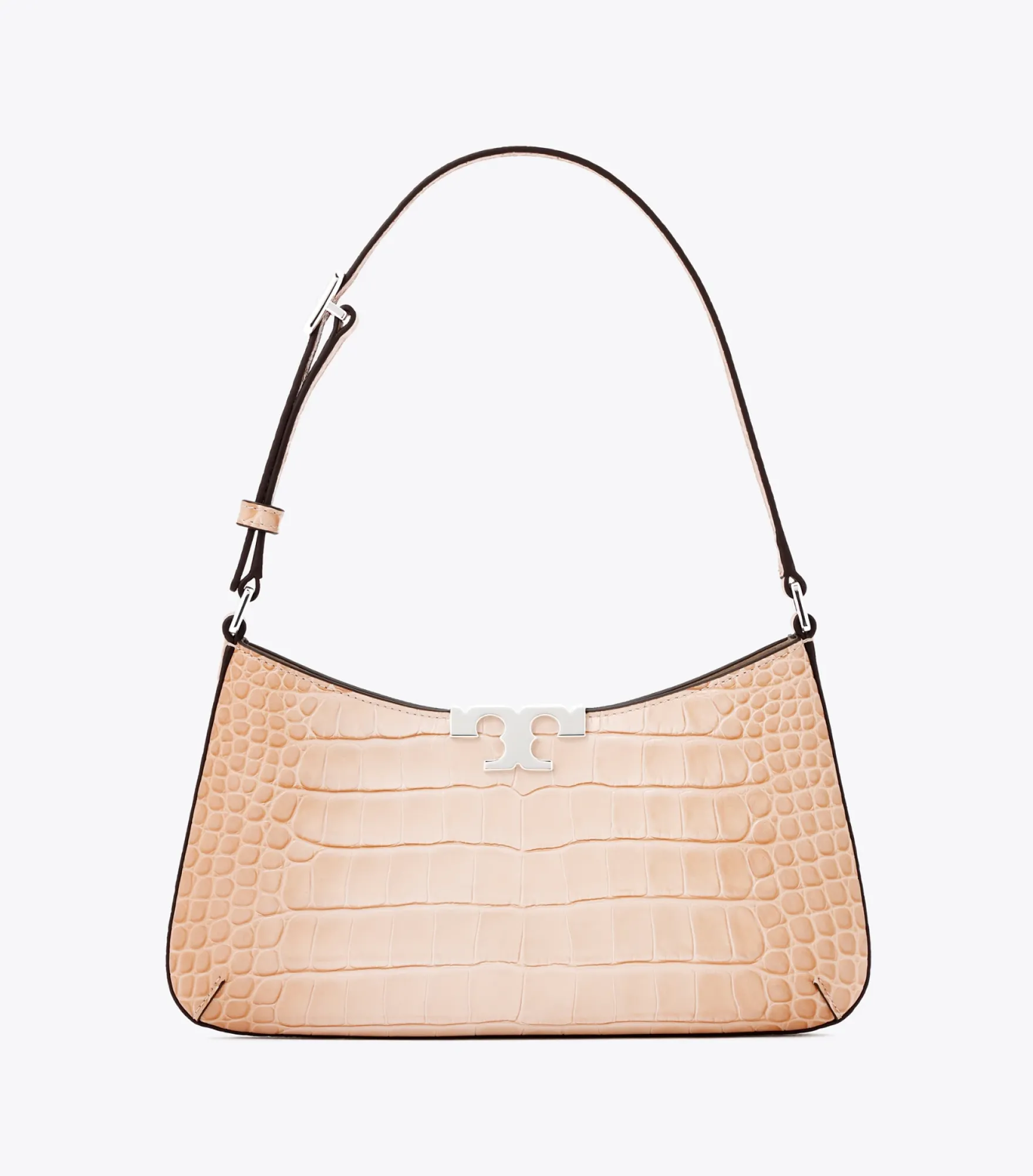ELEANOR CROC EMBOSSED SLIM SHOULDER BAG