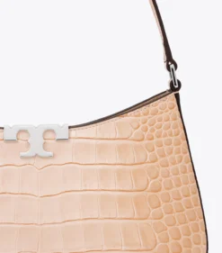 ELEANOR CROC EMBOSSED SLIM SHOULDER BAG