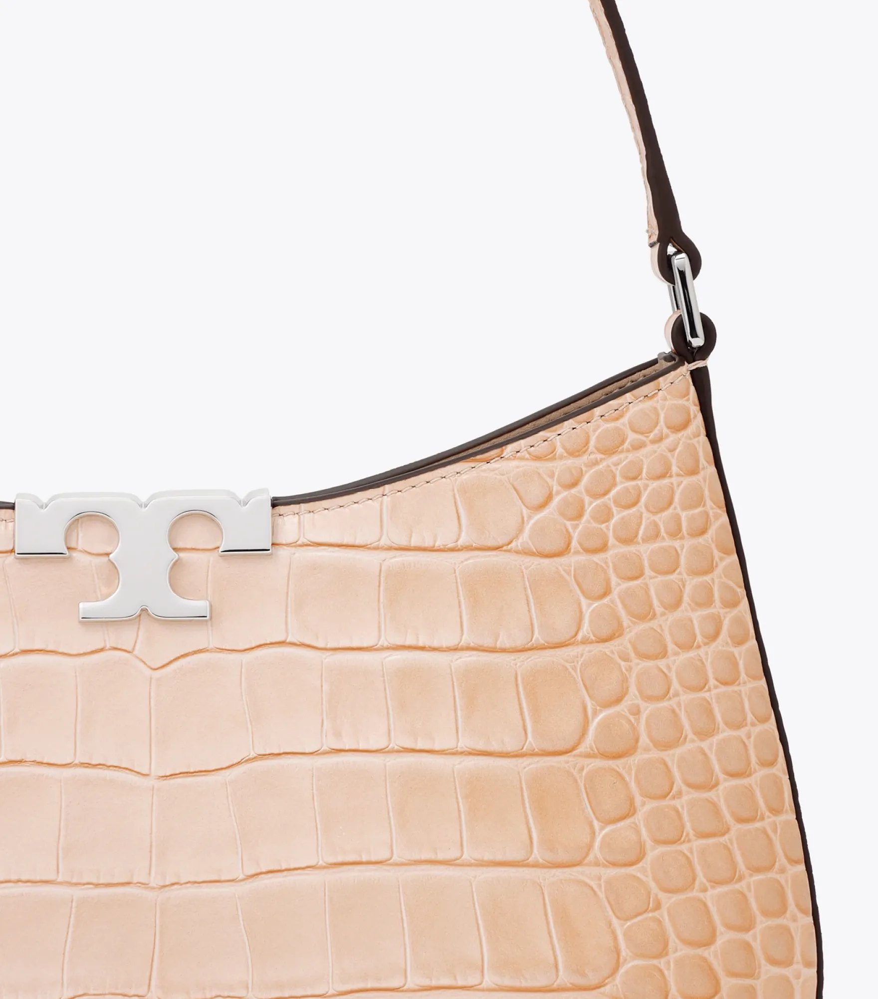 ELEANOR CROC EMBOSSED SLIM SHOULDER BAG