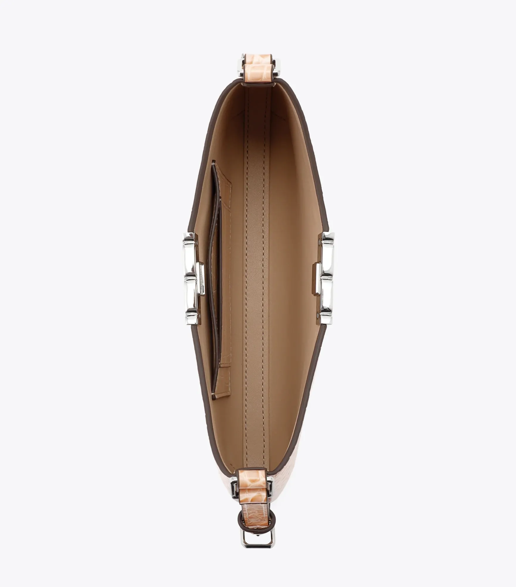 ELEANOR CROC EMBOSSED SLIM SHOULDER BAG