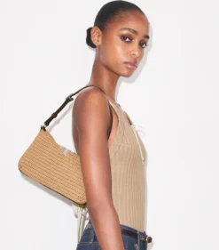 ELEANOR RAFFIA SLIM SHOULDER BAG