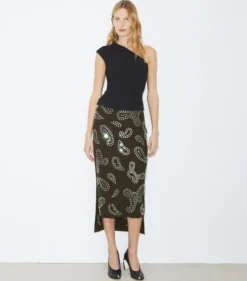 EMBELLISHED VISCOSE SKIRT