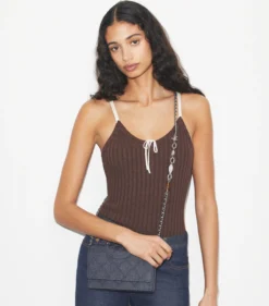 FLEMING DENIM CHARM CHAIN CROSSBODY