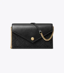 GELDBÖRSE IM KUVERT-STIL AUS LEDER MIT T-MONOGRAMM UND KETTE