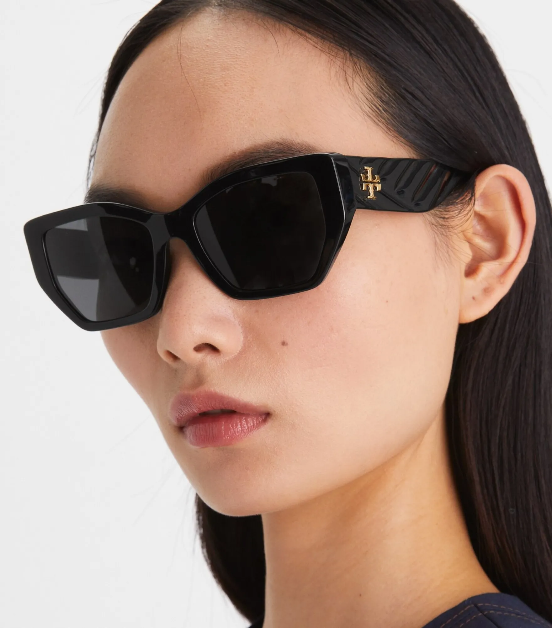 GEOMETRISCHE KIRA OVERSIZE-SONNENBRILLE IN STEPPOPTIK