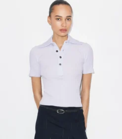 GERIPPTER POLOPULLOVER AUS VISKOSE