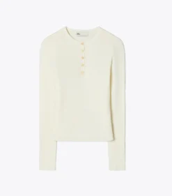 GERIPPTES HENLEY-TOP AUS VISKOSE