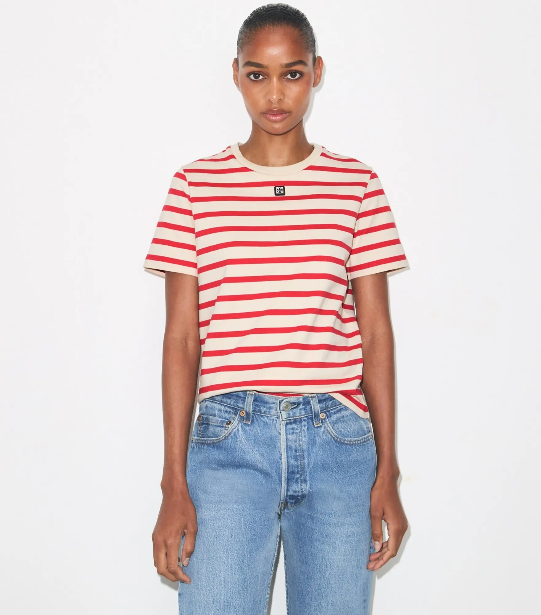 GESTREIFTES BAUMWOLL-T-SHIRT