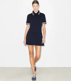 GESTREIFTES POLOKLEID AUS RIPPSTRICK