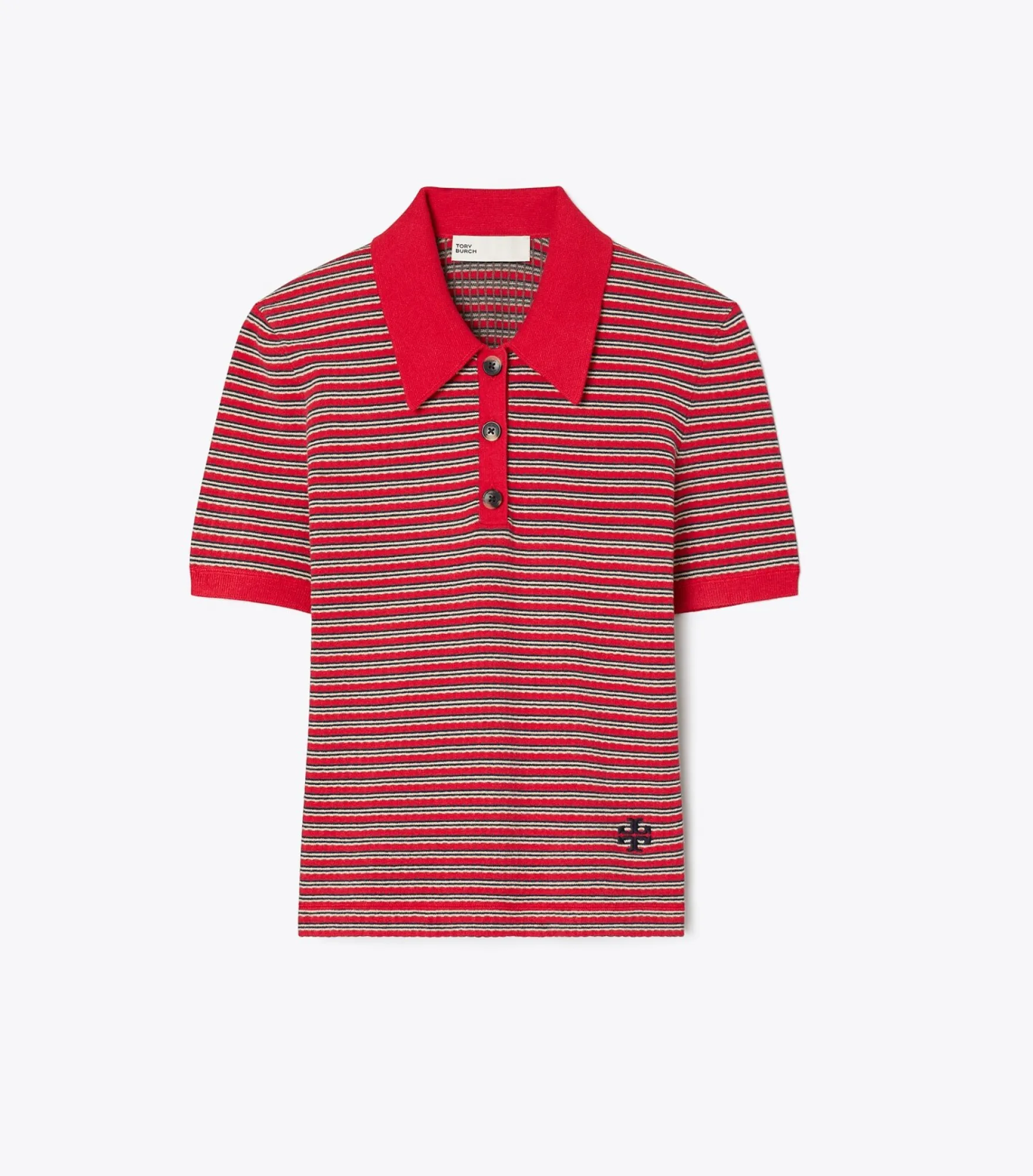 GESTREIFTES POLOSHIRT AUS VISKOSE