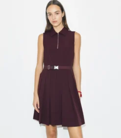 GOLFKLEID MIT STRETCHANTEIL UND FALTEN