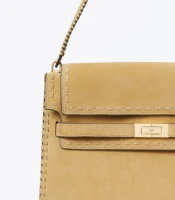 GROSSE LEE RADZIWILL SCHULTERTASCHE AUS WILDLEDER