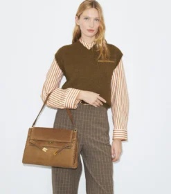 GROSSE LEE RADZIWILL SCHULTERTASCHE AUS WILDLEDER