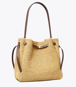 GROSSE ROMY BUCKET BAG AUS STROH