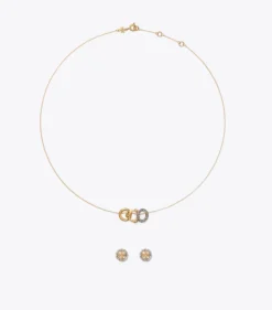 ICON PAVÉ-HALSKETTE UND OHRRINGE IM GESCHENKSET