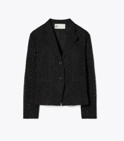 JACKE MIT LOCHSTICKEREI