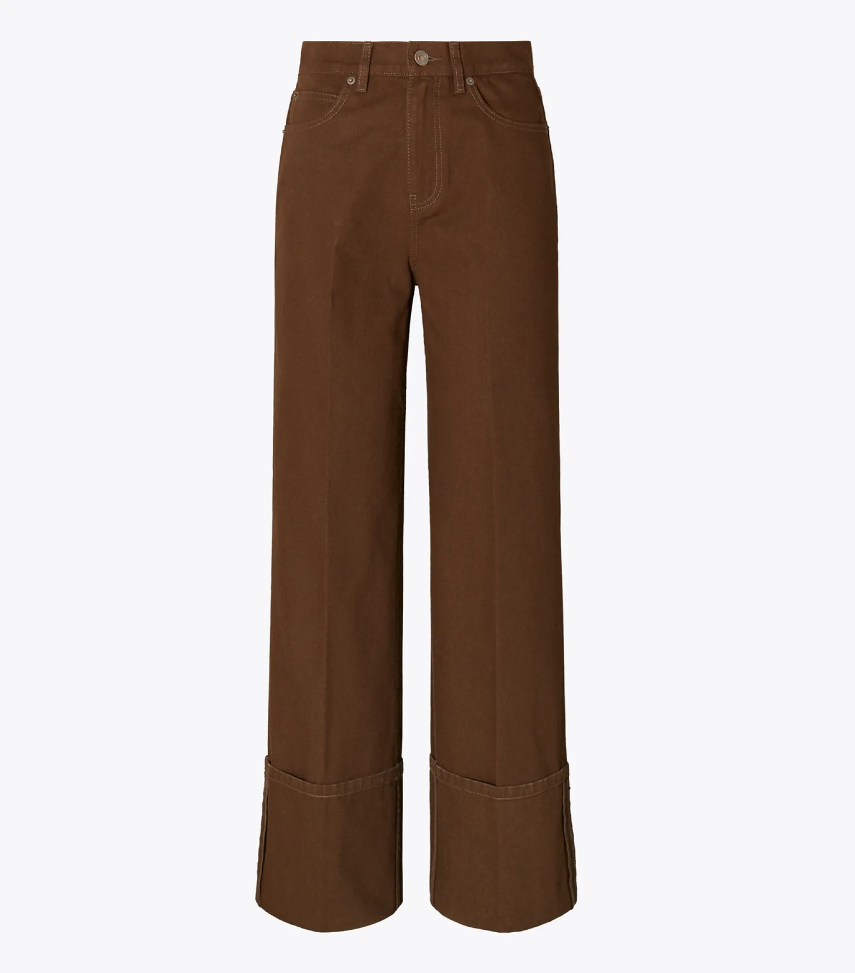 JEANS MIT GERADEM BEINSCHNITT UND UMSCHLAG