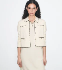 KENDRA CARDIGAN AUS WOLLE MIT WELLENKANTE