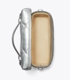 KIRA KOSMETIKTASCHE IN METALLIC MIT RAUTENSTEPPUNG