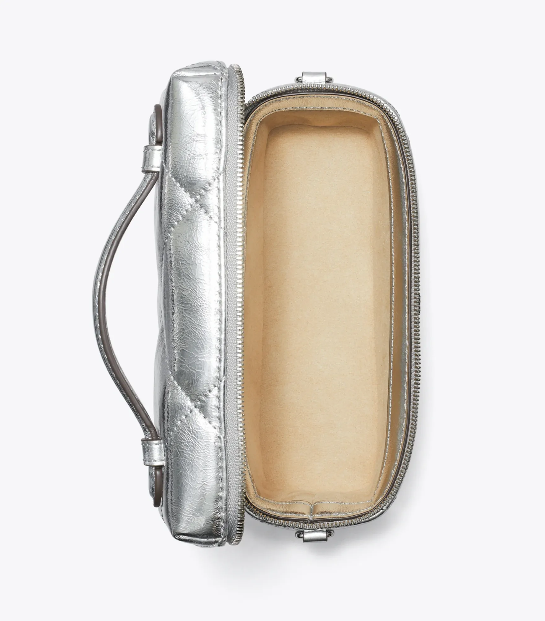 KIRA KOSMETIKTASCHE IN METALLIC MIT RAUTENSTEPPUNG