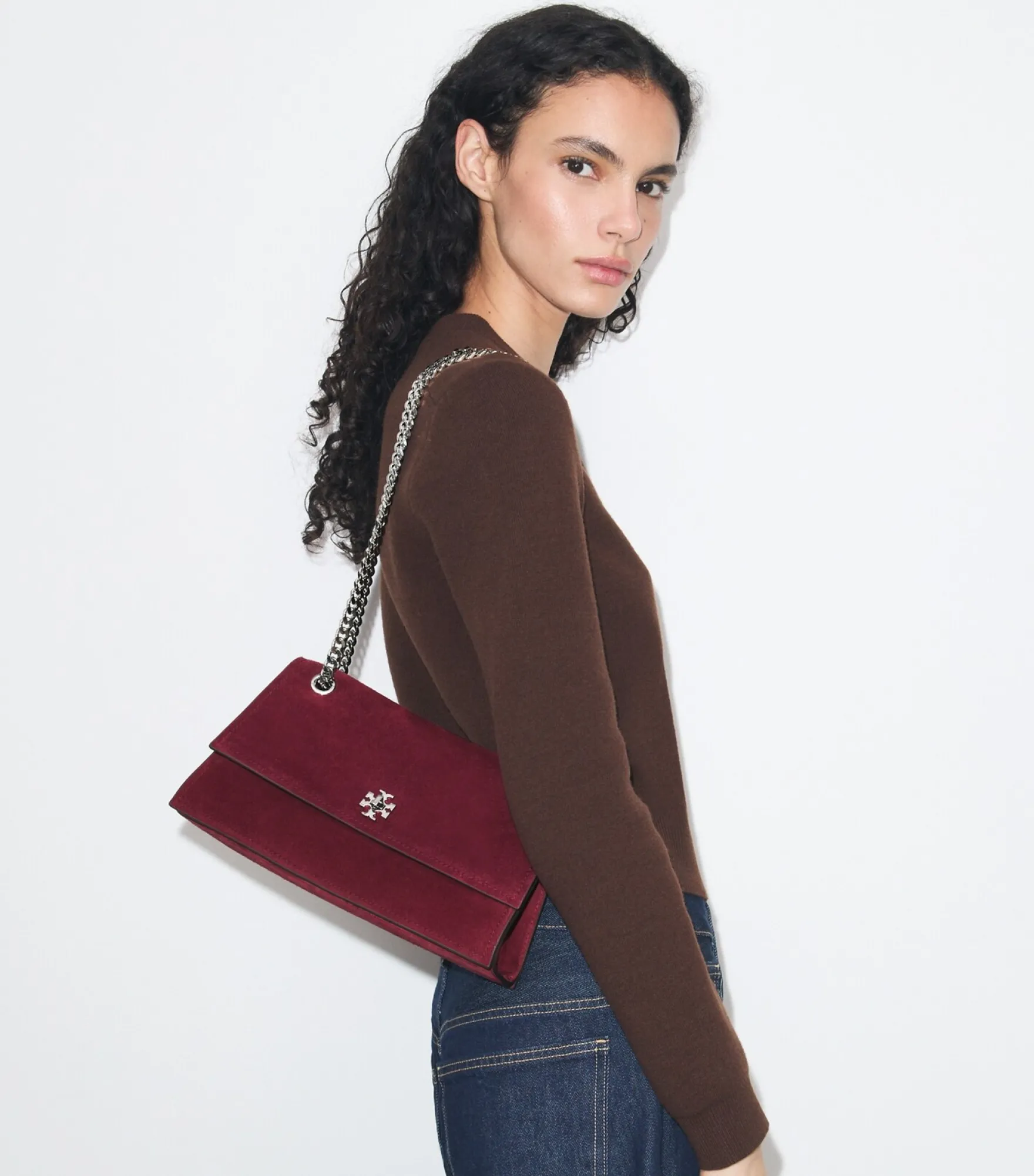 KIRA SCHULTERTASCHE AUS WILDLEDER MIT DREHVERSCHLUSS