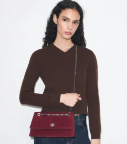 KIRA SCHULTERTASCHE AUS WILDLEDER MIT DREHVERSCHLUSS