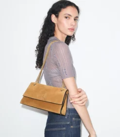 KIRA SCHULTERTASCHE AUS WILDLEDER MIT DREHVERSCHLUSS