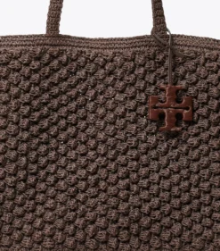 LARGE ELLA HAND-CROCHETED POPCORN TOTE