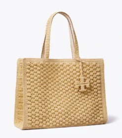 LARGE ELLA HAND-CROCHETED POPCORN TOTE