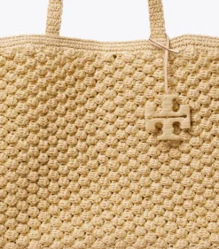LARGE ELLA HAND-CROCHETED POPCORN TOTE