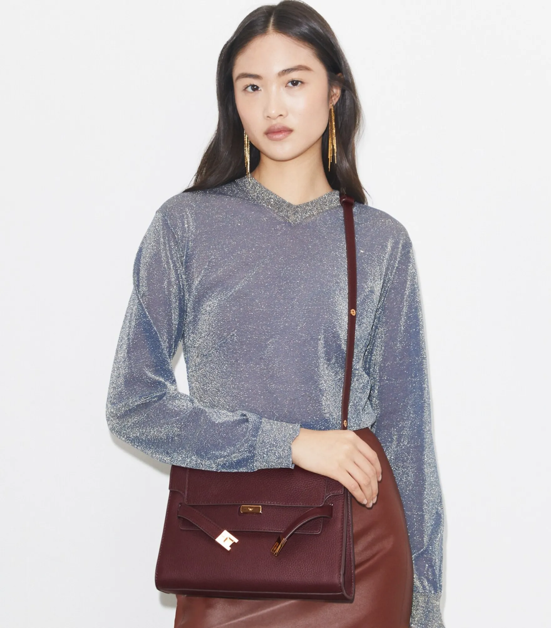 LEE RADZIWILL SCHULTERTASCHE AUS STRUKTURLEDER